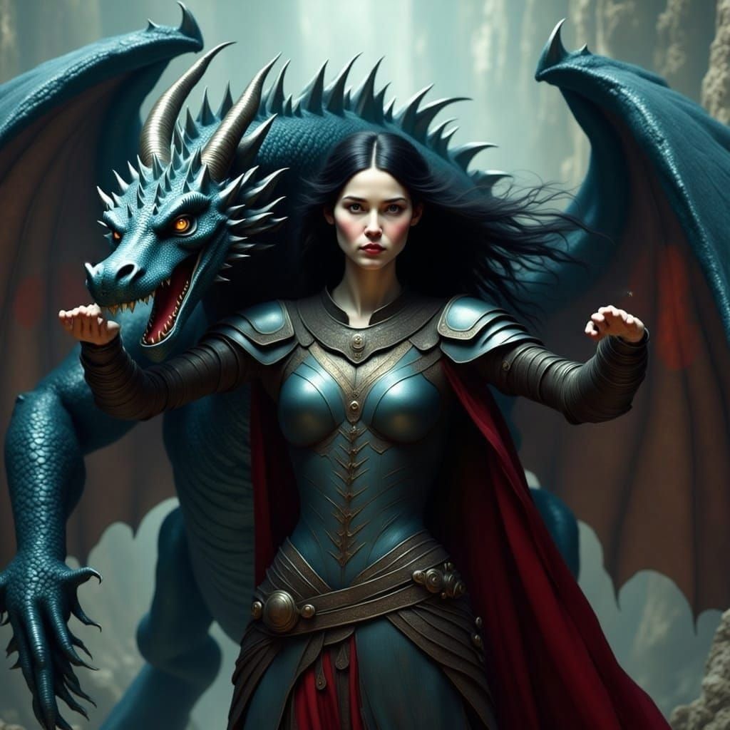 Signaling her dragon