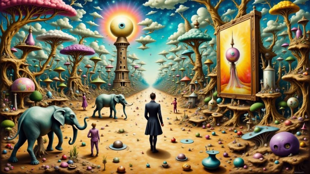 Salvador Dalí Paints Surreal Desert Landscape