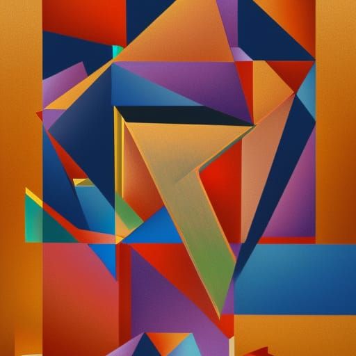 Cubist Shungite with Geometric Fauvism Elements