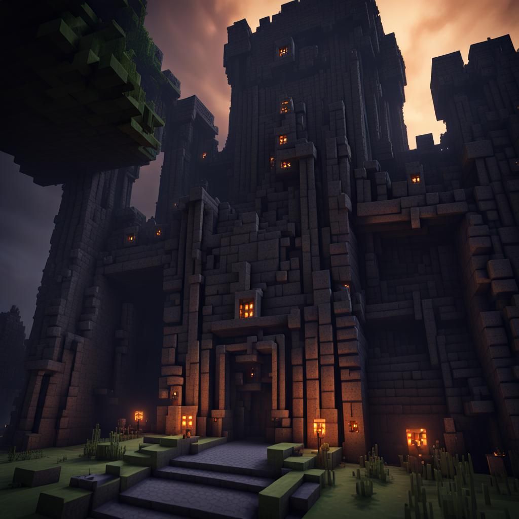 Epic Minecraft Basalt Castle at Night