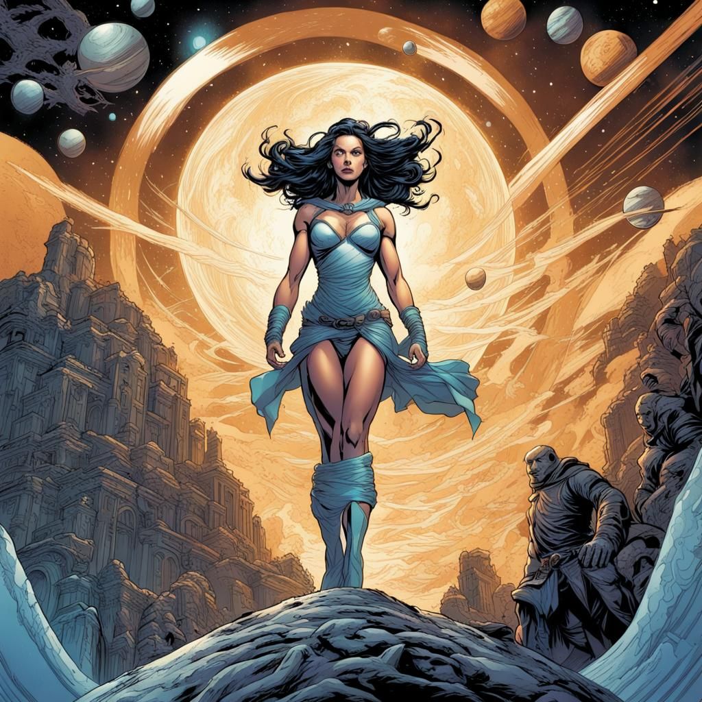 Planetary Goddess in Comic Book Style