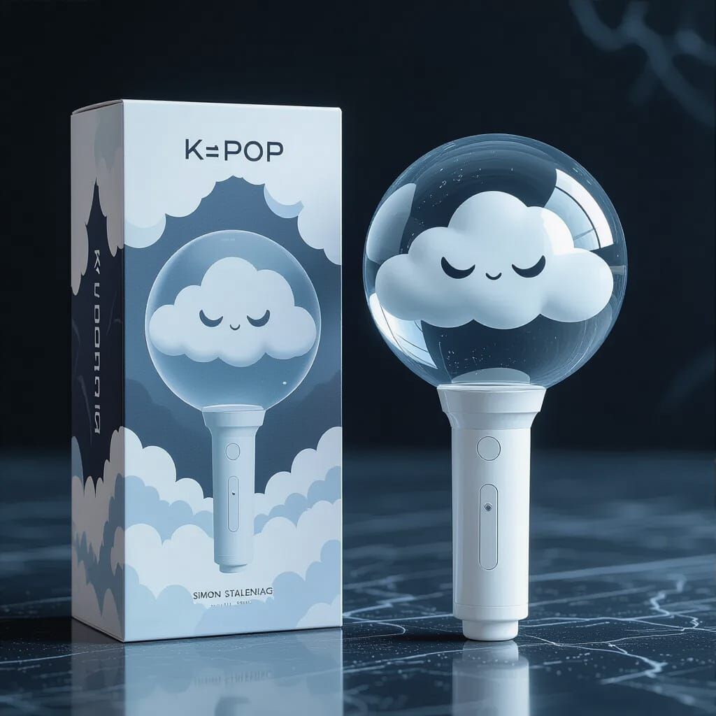 K-Pop Lightstick with Cloud Design in Eerie Style