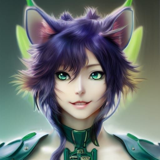 Anime Cat Girl Rogue with Detailed Armor