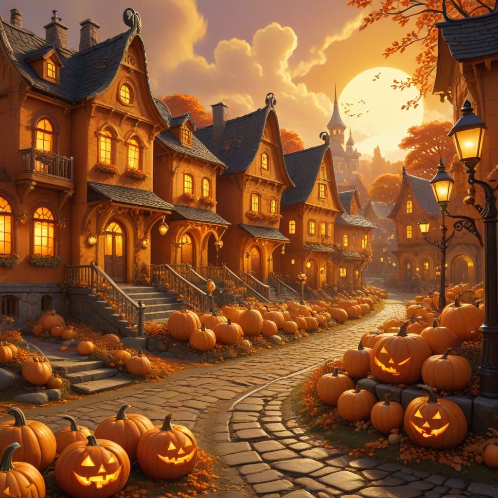 Pumpkin Village Metropolis Concept Art