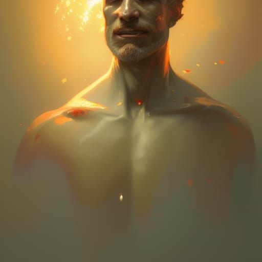 Detailed Portrait of a Madman in Art Nouveau Style