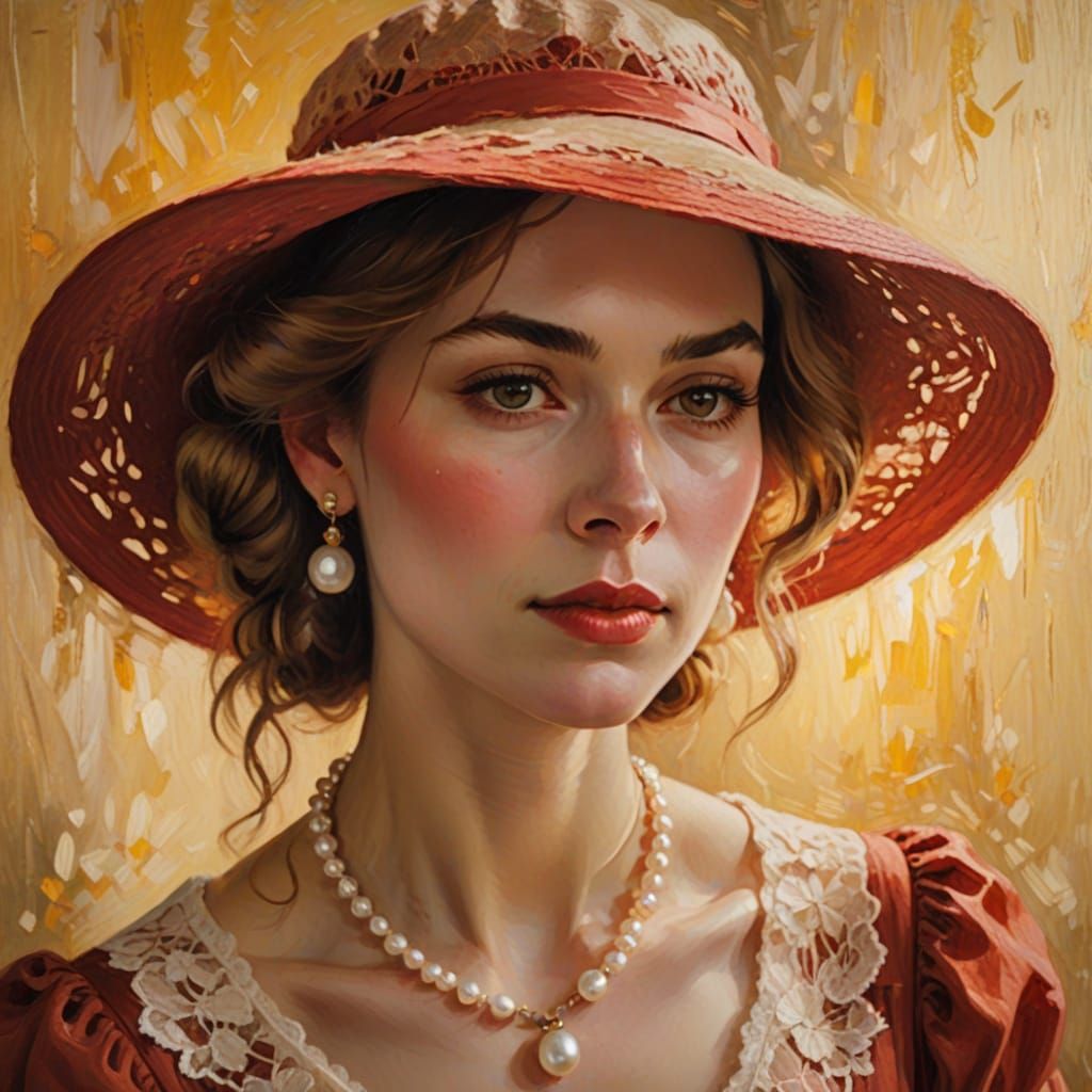 Elegant Impressionist Portrait of a Young Woman