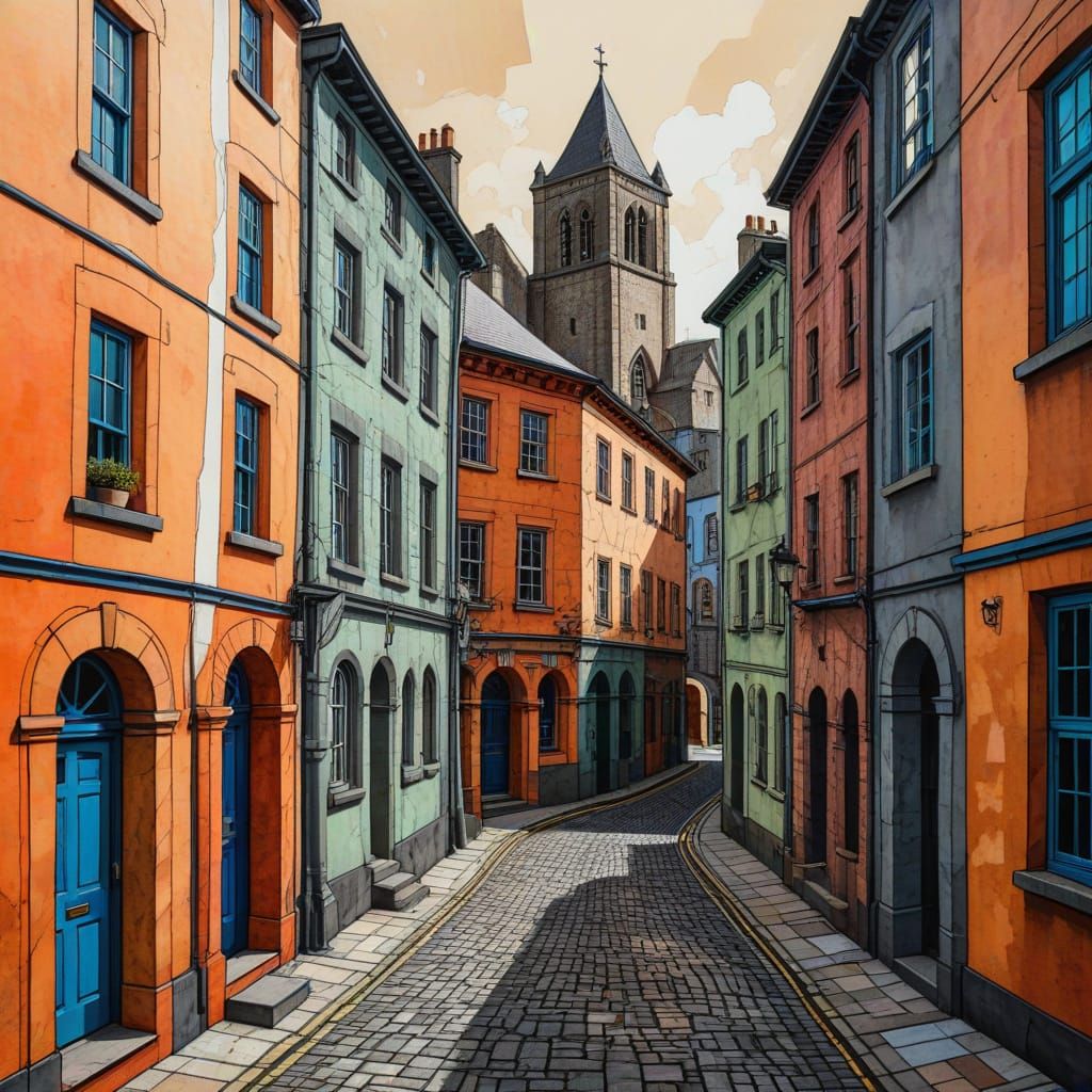 Ennis Town Center in Neo-Cubist Style