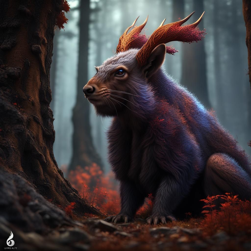 Dark Squirrel Demon of the Trees in Matte Painting
