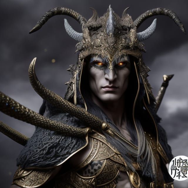 Fierce Dark Elf Warlock with Glowing Skin