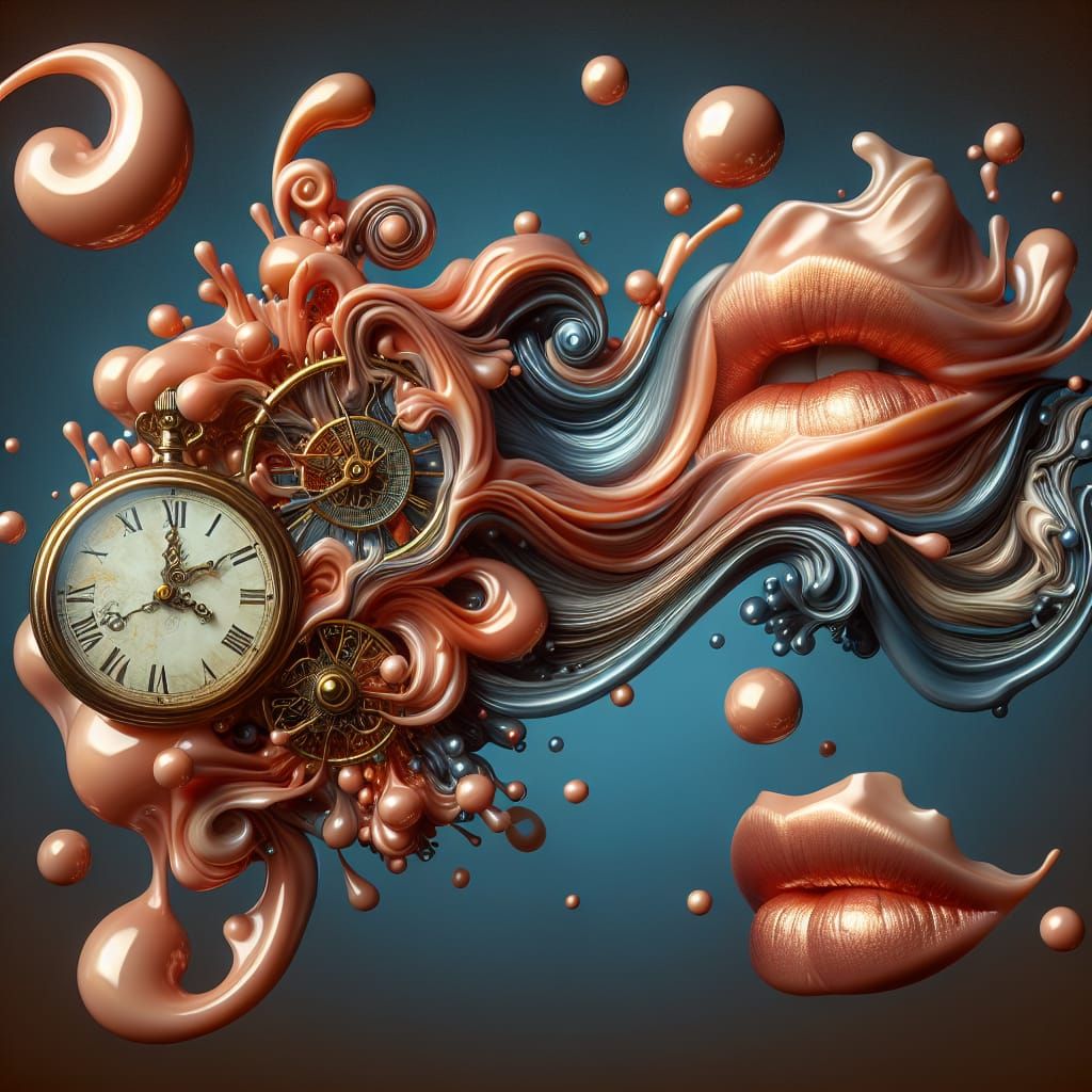 Timeless Surrealism in Liquid Metallic Hues