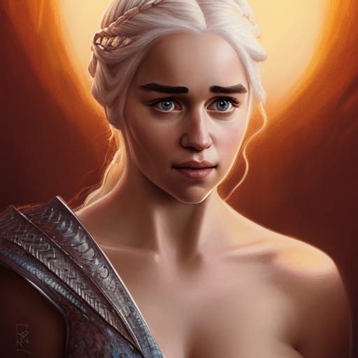 Daenerys Targaryen Portrait in Art Nouveau Style
