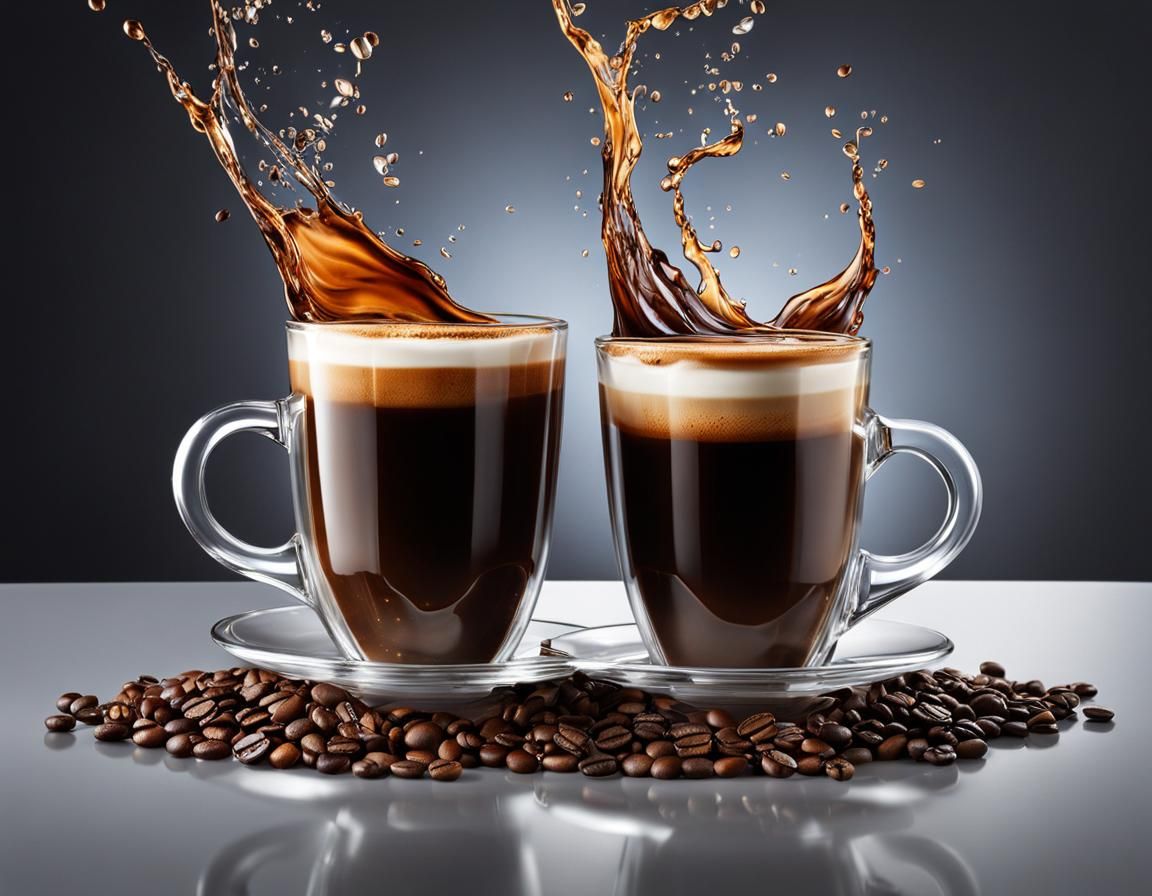 Overflowing Coffee Cups in a Coffee Pool