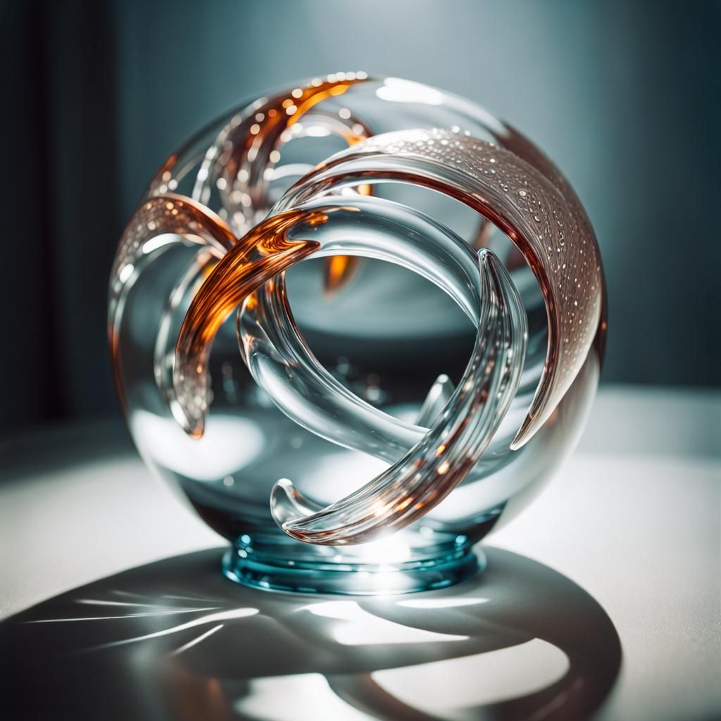Elegant Glass Sculpture Concept Art in HDRI