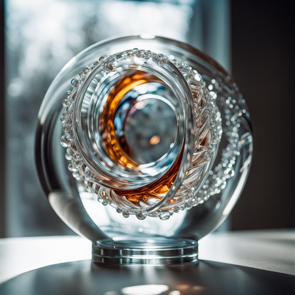 Elegant Glass Sculpture: Ultra Realistic Concept Art