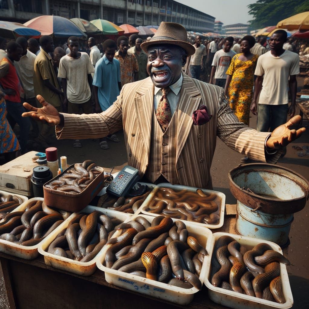 Vibrant Market Scene in Kinshasa, Congo