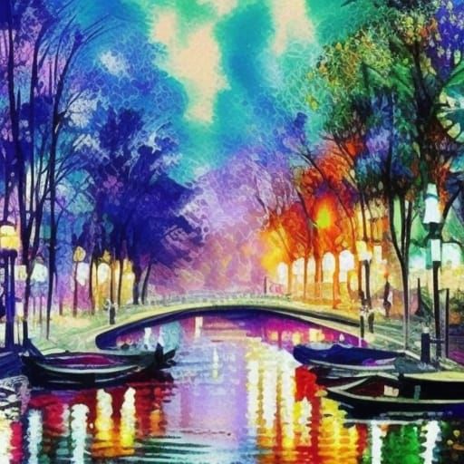 Sparkling Chinese Watercolor Magic Lights in Gouache Style