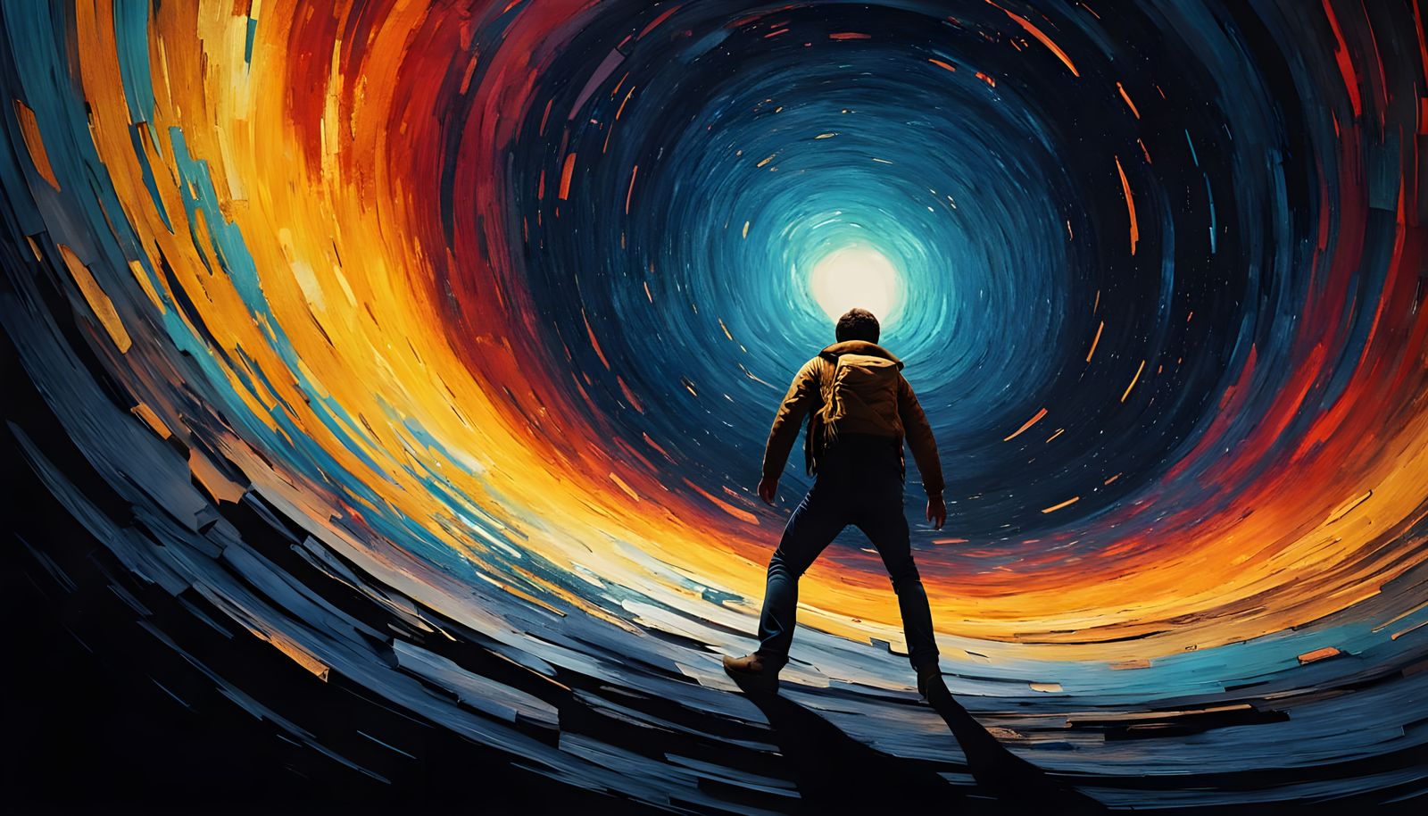 Dramatic Black Hole Photograph in Expressionist Style