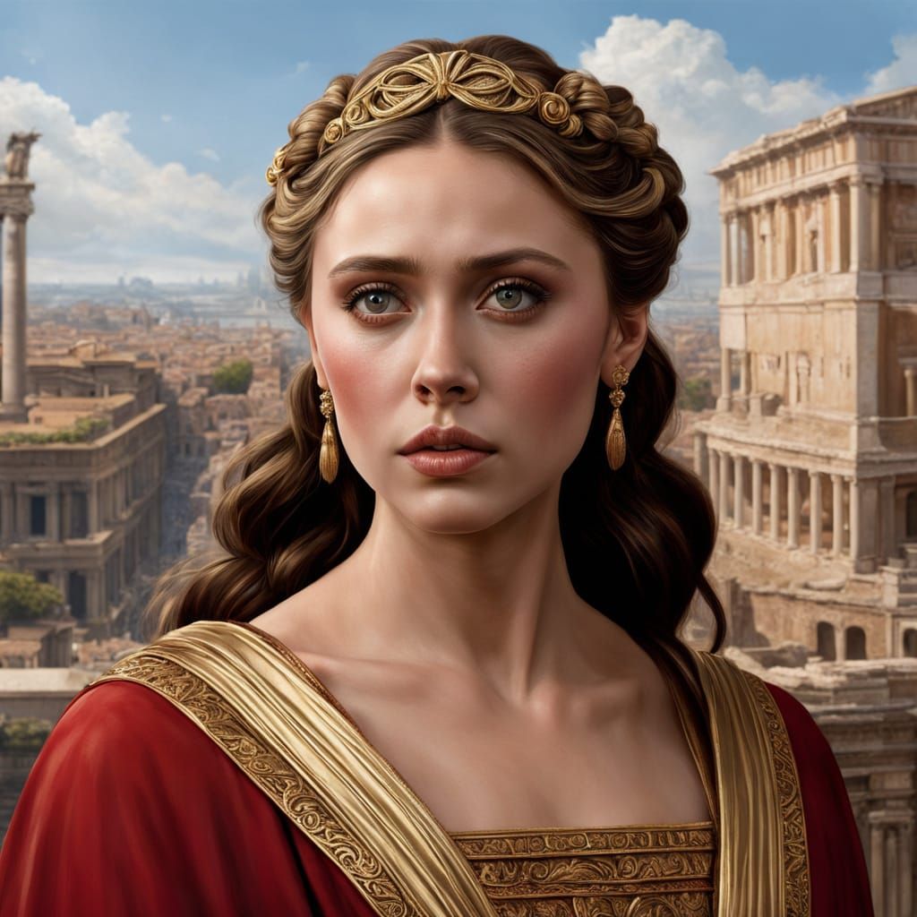 Elizabeth Olsen as Roman Noblewoman in Palace