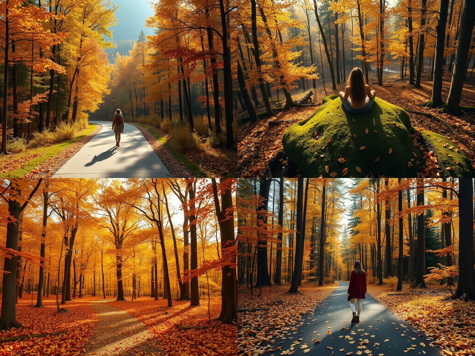 Relaxed Forest: Enchanting Autumnal Aerial View