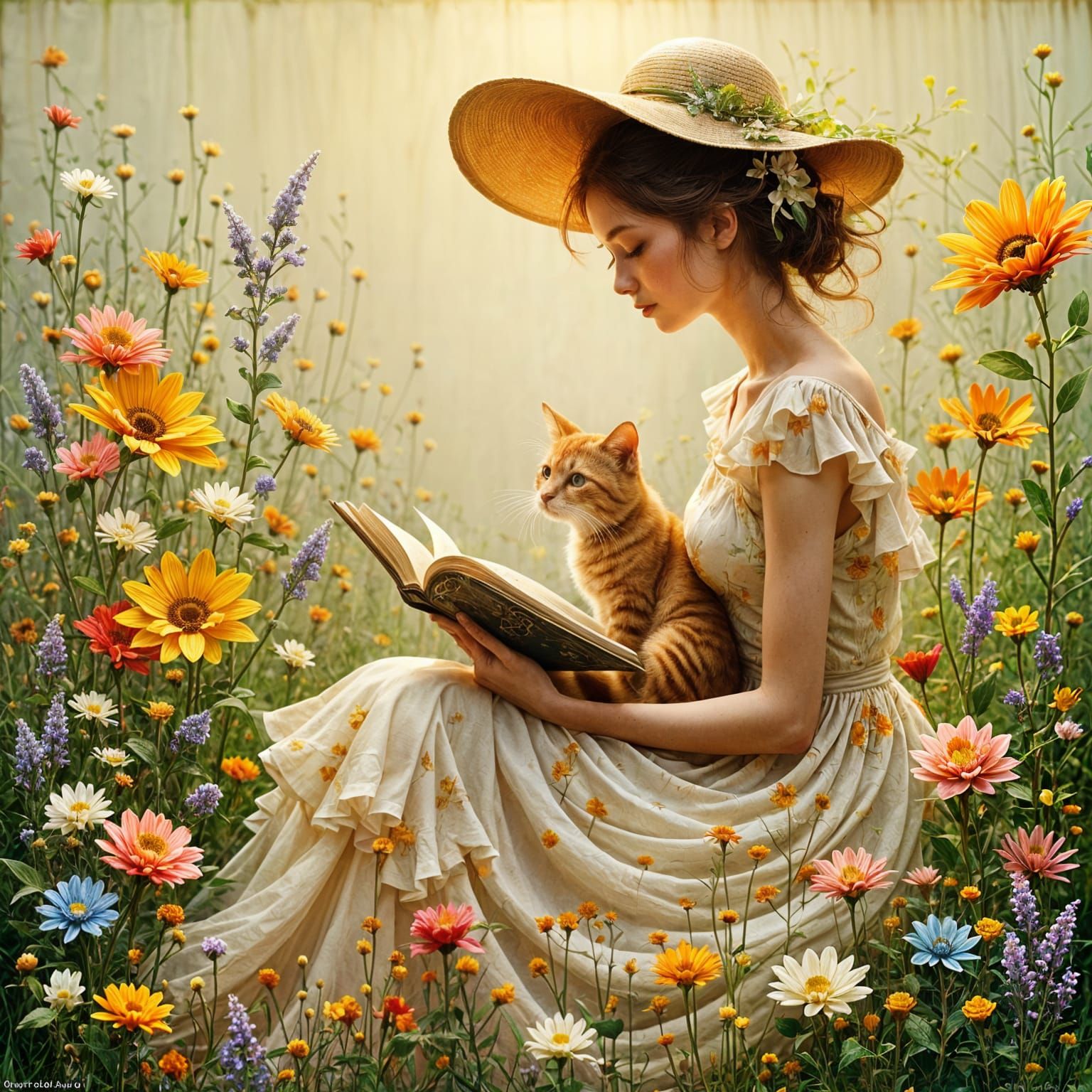 A moment of relaxation🐱📚💐