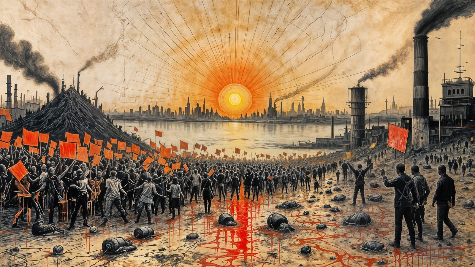 Surrealist Woodland Scene with Socialist Undertones