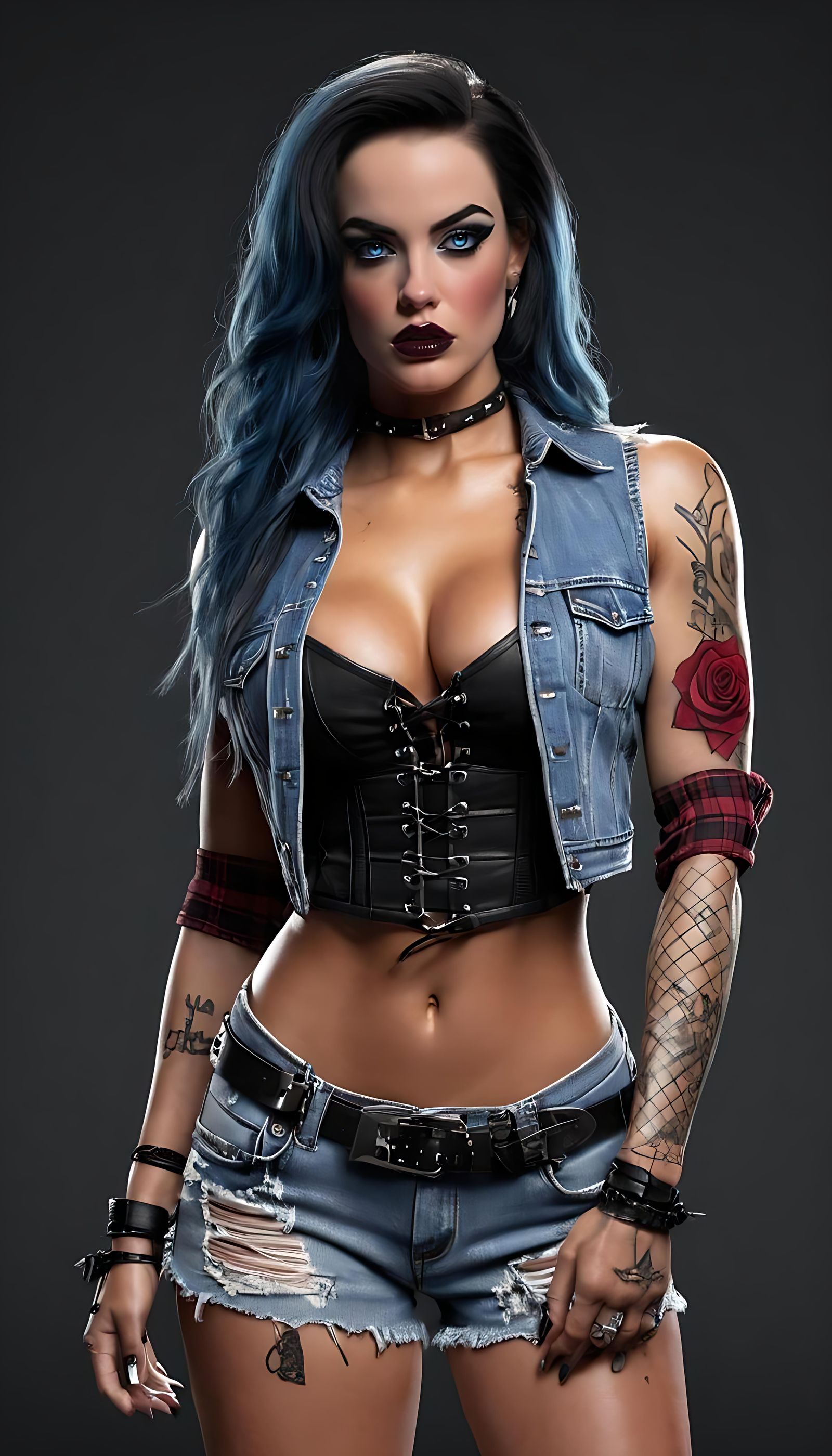 Heavy Metal Rocker Girl with Hourglass Figure