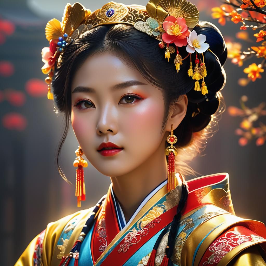 Jang Uk Portrait in Korean Hanbok, Digital Art
