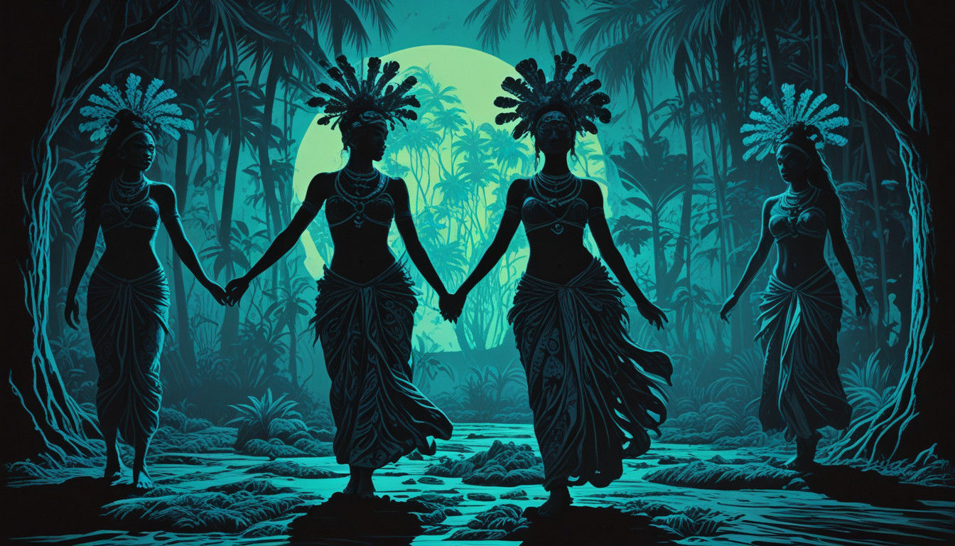 Surrealist Tahitian Dancers Disappear into Ethereal Ancestra...