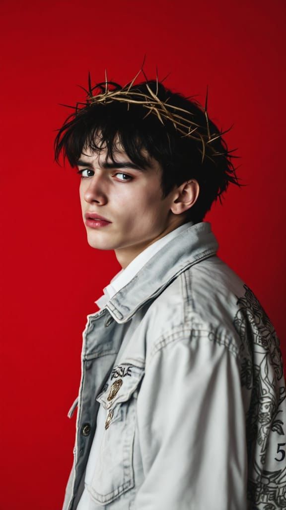 Melancholic Youth with Crown of Thorns
