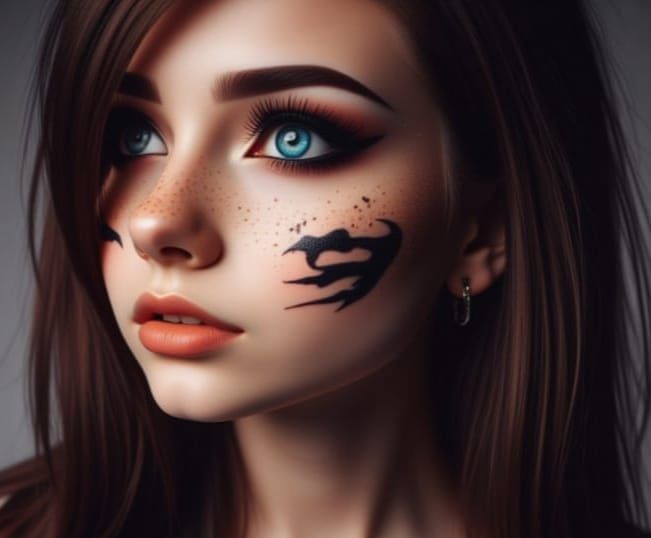 Elegant Woman in Formal Attire, Stylized Portrait