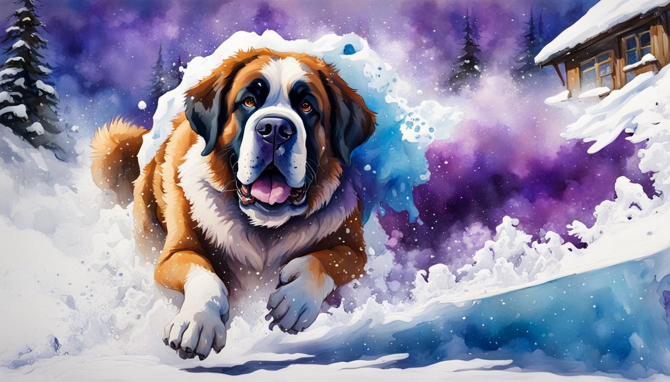 St. Bernard Rescues Skier in Swiss Alps