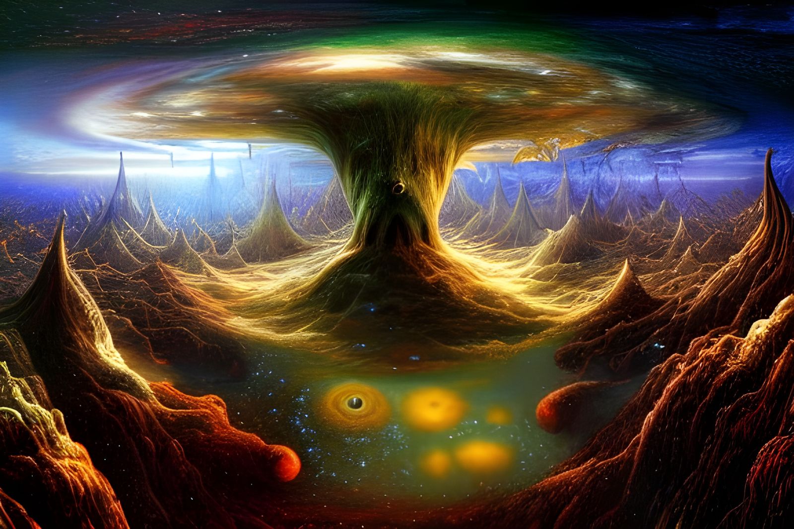 Surreal Alien Mandelbulb Landscape in Photorealistic Style