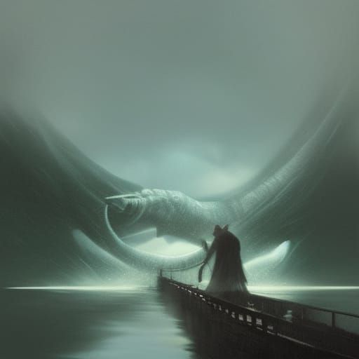 Sinister Loch Ness Monster Art