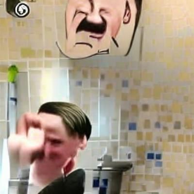 Unflattering Image of Adolf Hitler Cringing