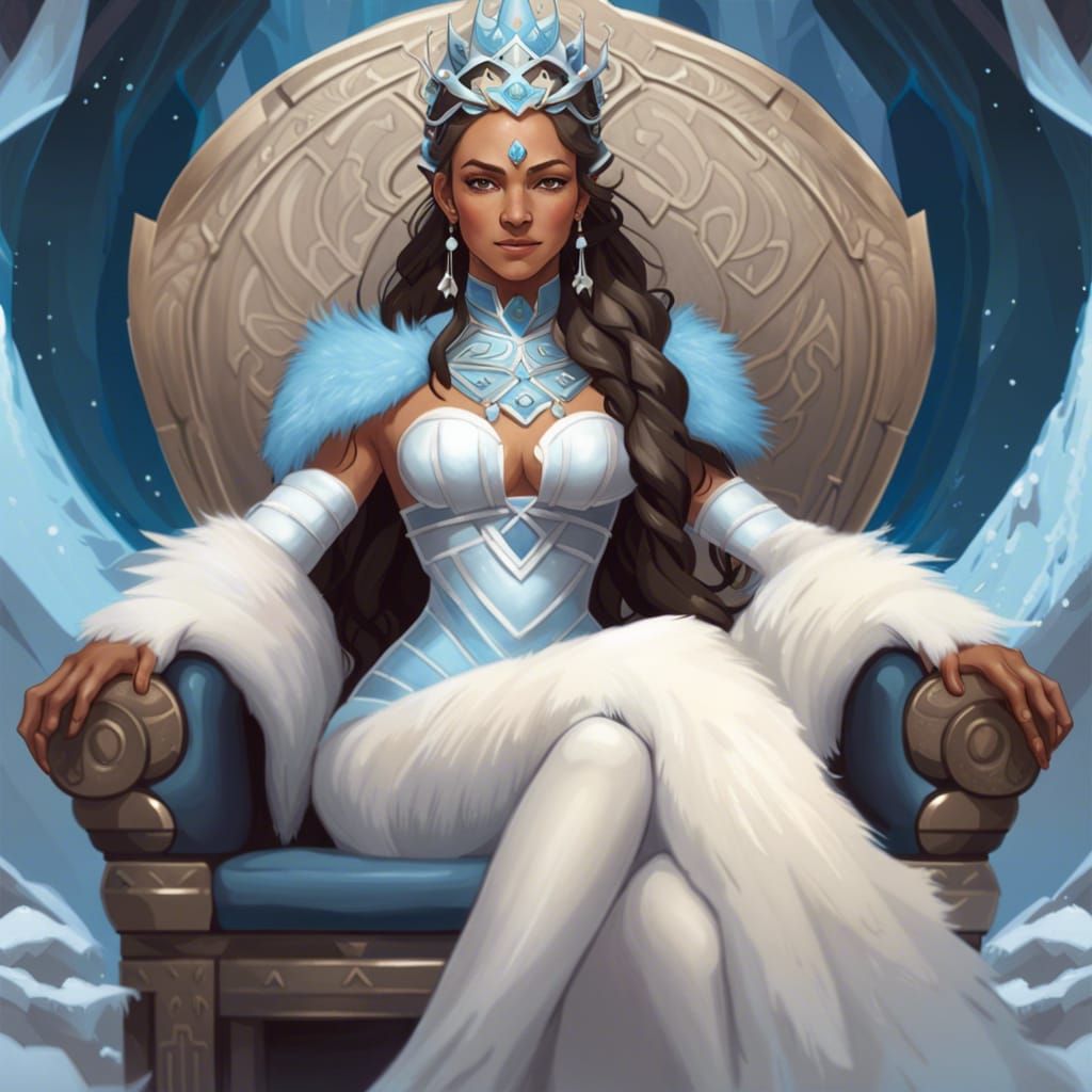 Snow Goddess Katara on Exquisite Throne