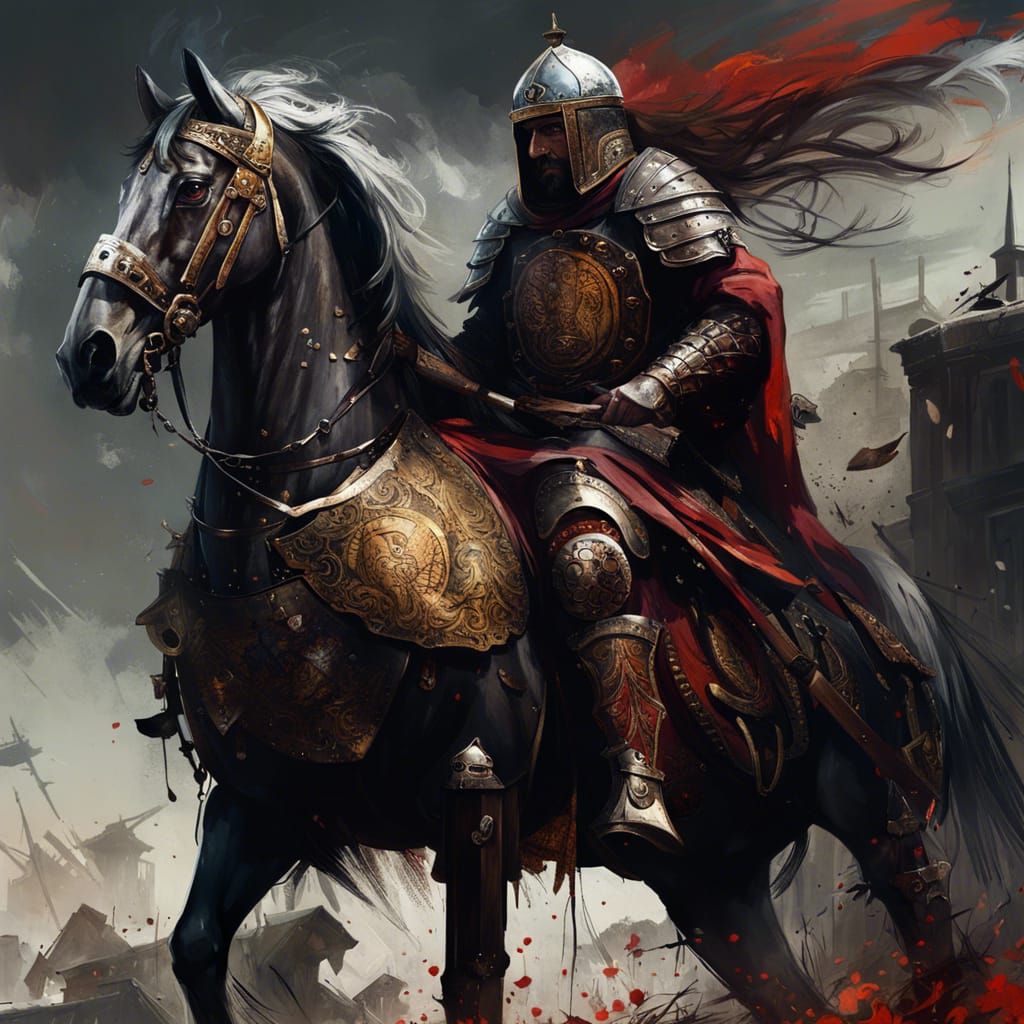 Powerful Byzantine Cataphract in Dark Style