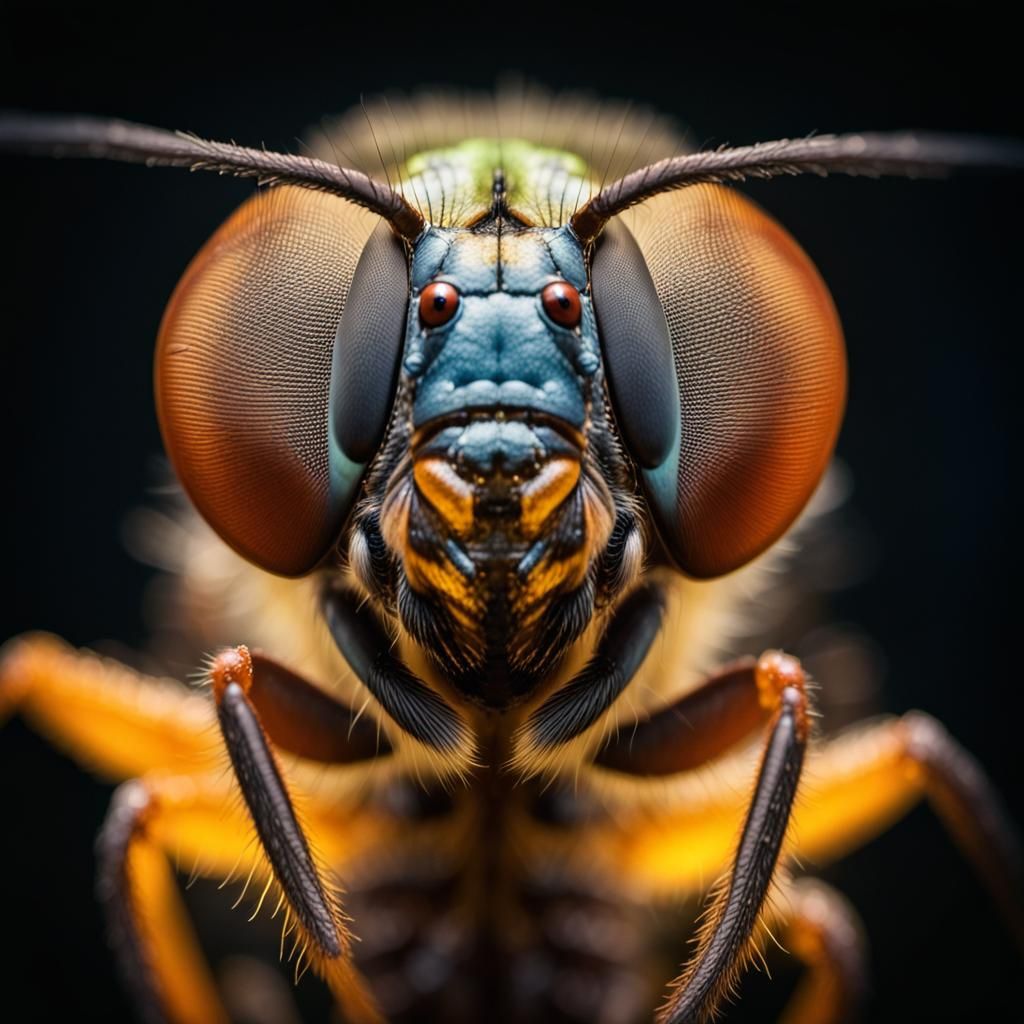Firefly Face Close-Up, Macro Photography in 8K