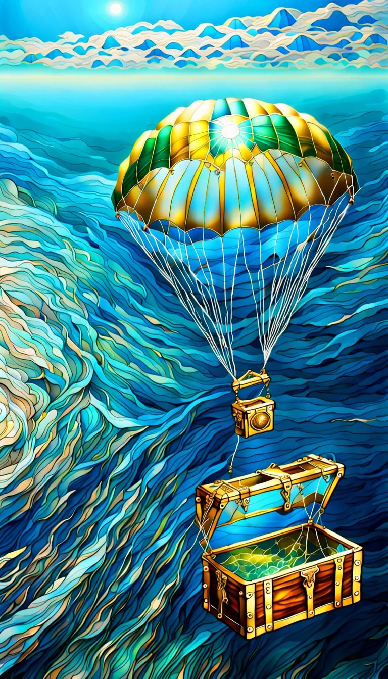A beautiful clear shiny ocean up above a beautiful stainglas...