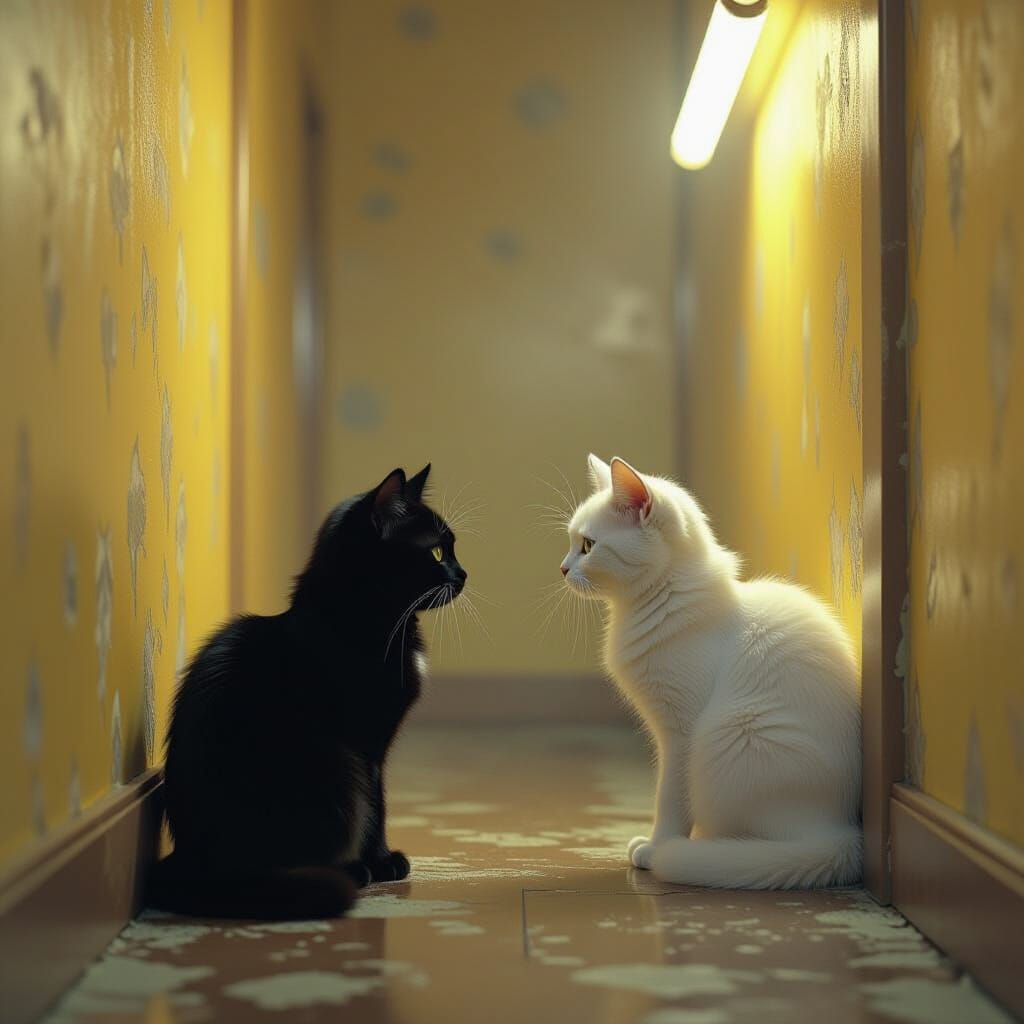 Cats Explore Surreal, Horror-Filled Backrooms