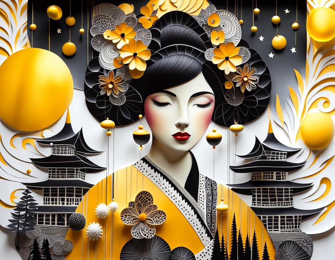 Intricate 3D Kirigami Zentangle Paper-Cut Art