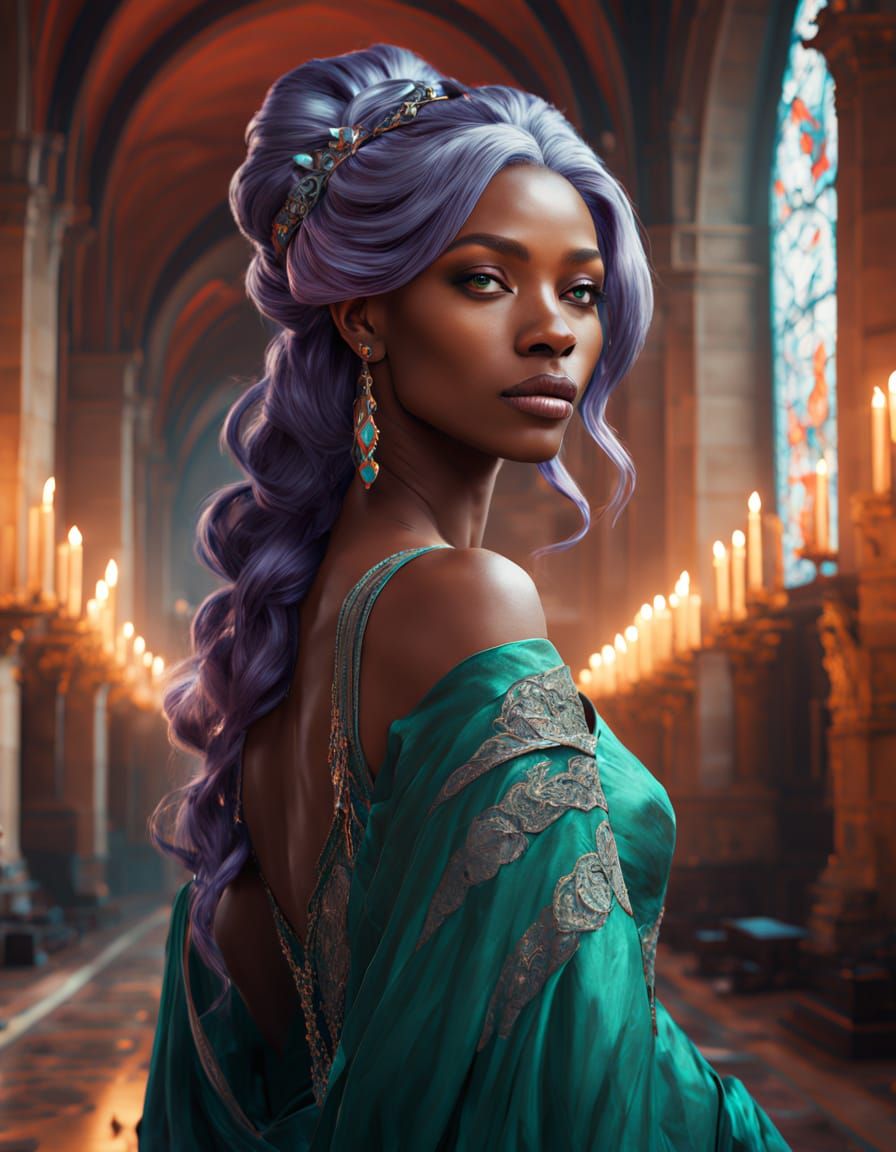 Medieval Noblewoman in Dark Fantasy Concept Art