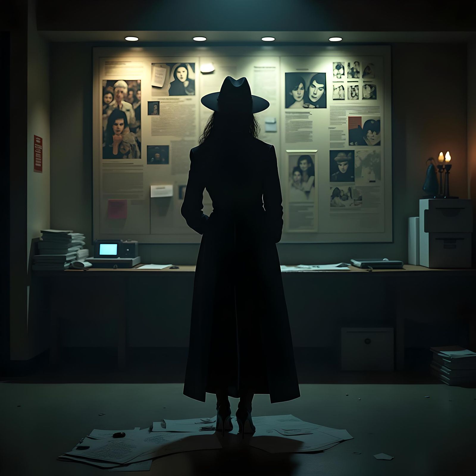 Intriguing Detective Scene as Detailed Matte Painting