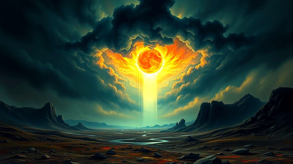 Fiery Lion Portrait: Digital Art