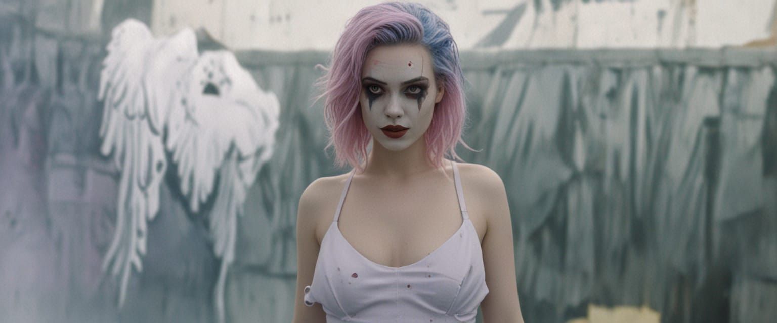 Clown Lady in Dark Fantasy Comic Book Illustration