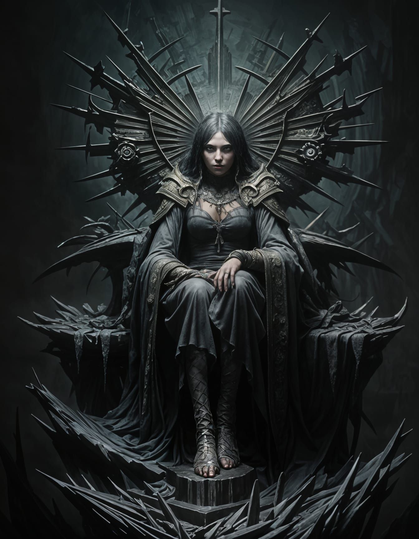 Emo Goddess in a Gothic Horror Style