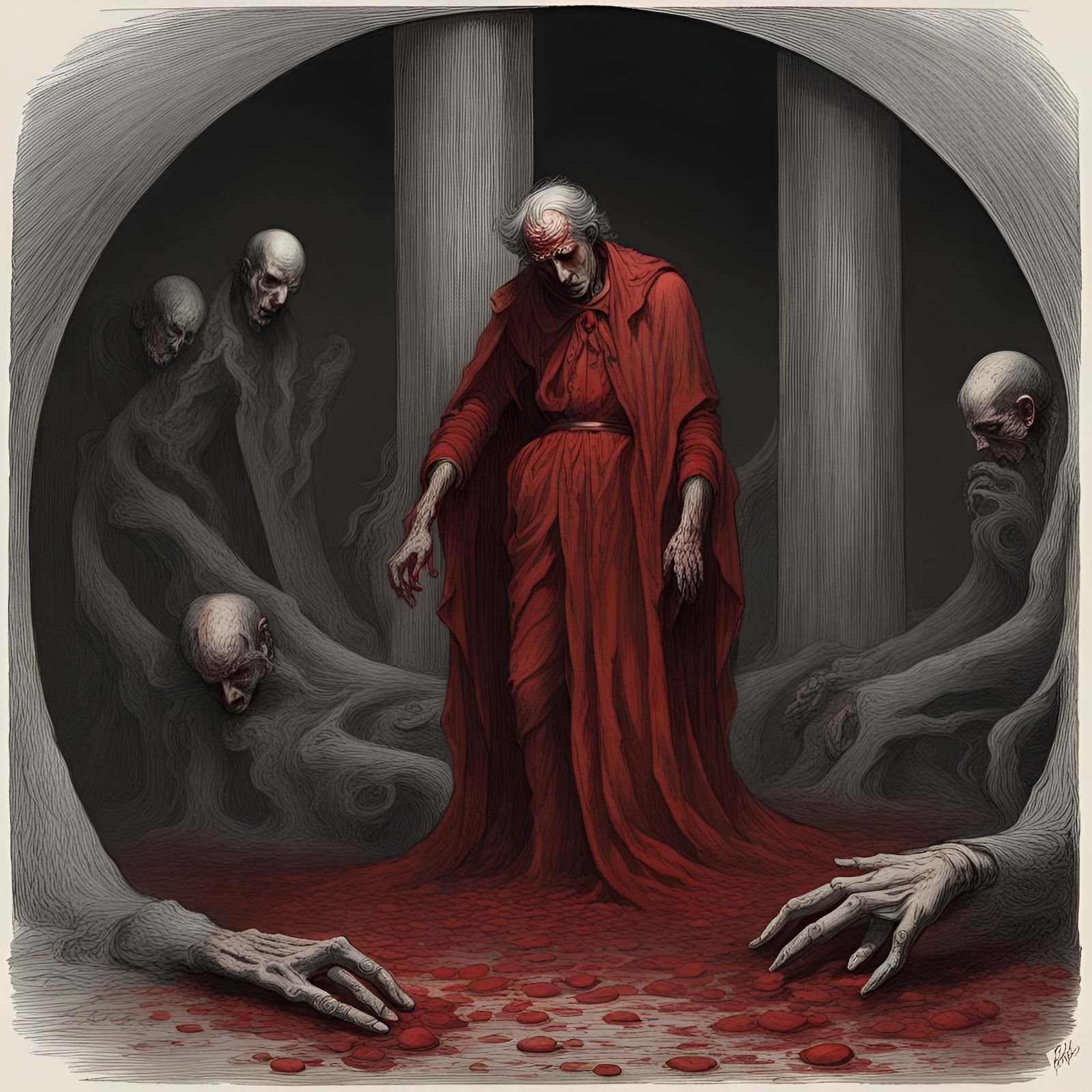 Man Loses Soul in Dark Horror Scene