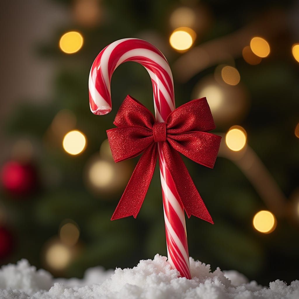 Victorian-Style Christmas Candy Cane Scene
