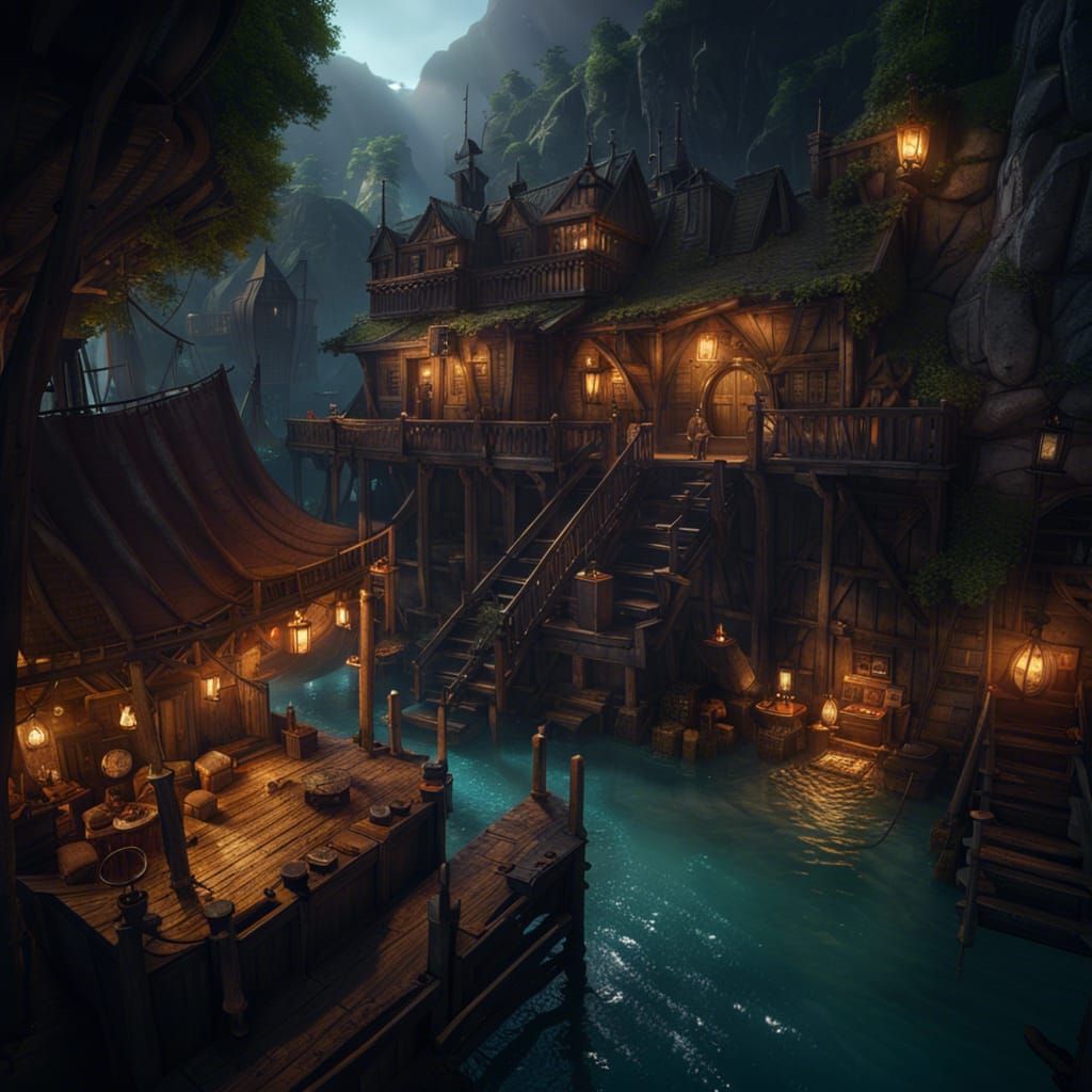 Secret Pirate Cove: Taverns and Outlaws in Matte Painting