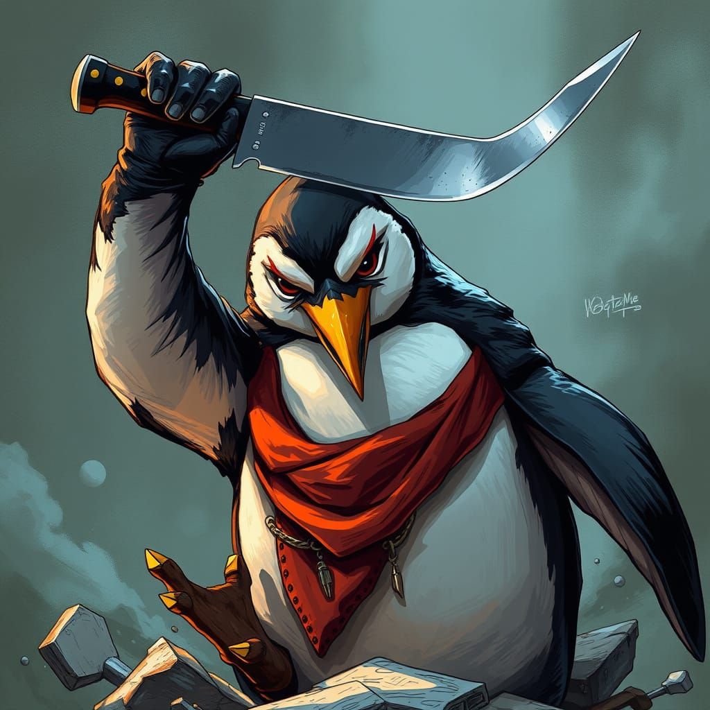Penguin Warrior Rises in the Tibsians Forest