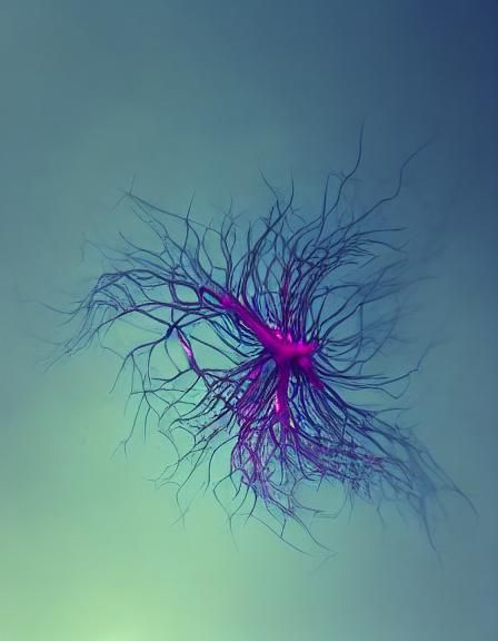 Bioluminescent Cells Merging in Surreal Macro Photography